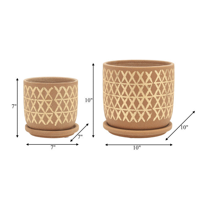 Zeitgenössischer Criss Cross Planter 8x8