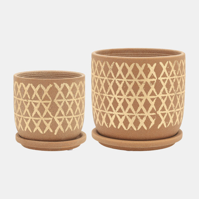 Zeitgenössischer Criss Cross Planter 8x8