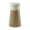 Catalina Grey Faux Stone Dune Brown Oak Accent Table - Klein