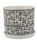 Beige und Black Mesh Planters mit Saucer8x8