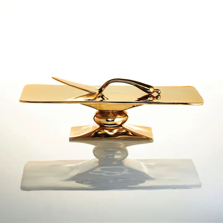 Rock Rectangle Kuchenstand Gold