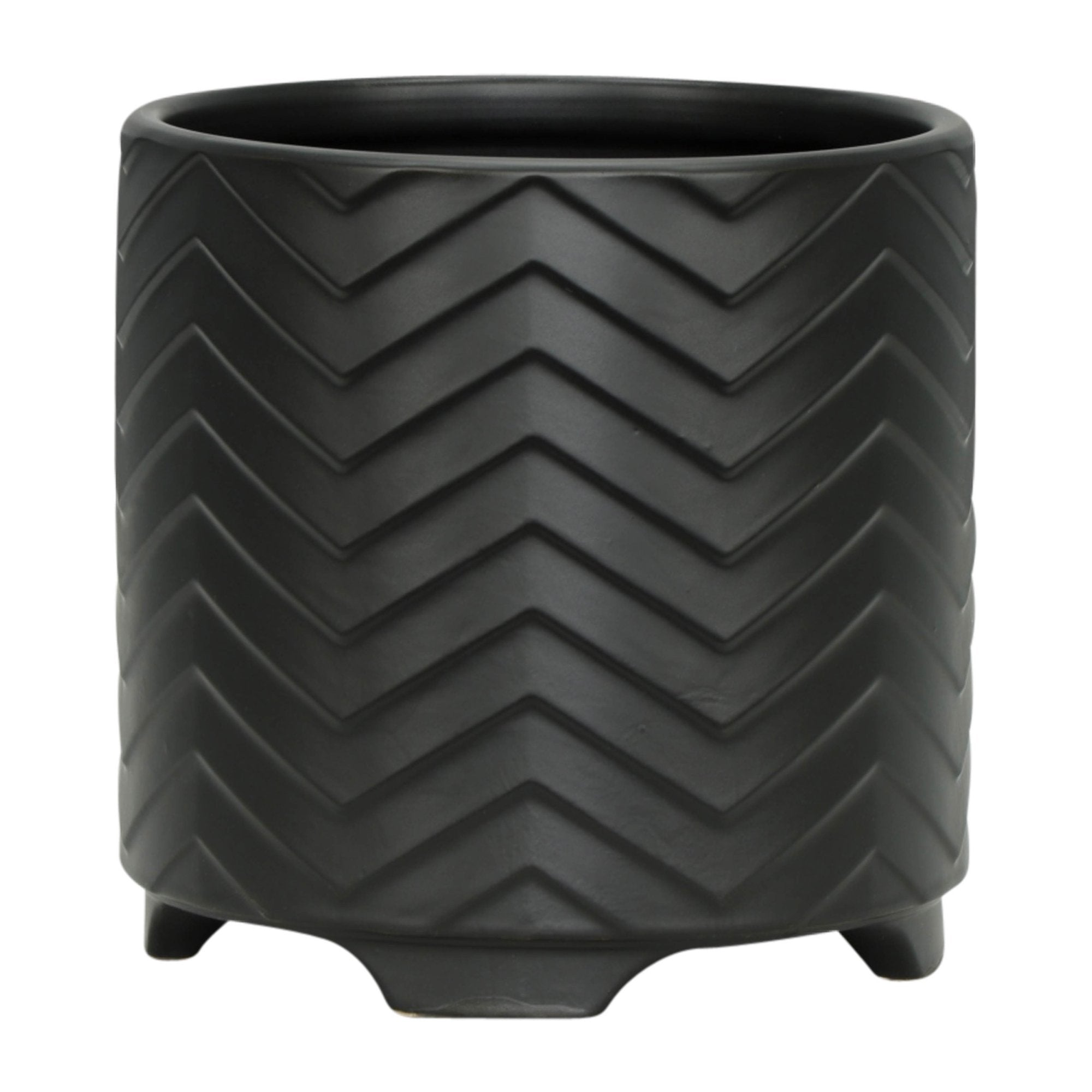 Chevron Matte Schwarzfußpflanzer 6x6
