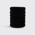 6er-Set dicke Haargummis aus recyceltem Nylon – Schwarz