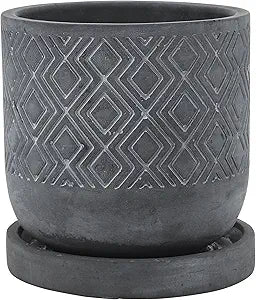 Zement Diamond Planters W / Sauce 5x5
