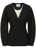 Schwarzer Drapey Melange Blazer