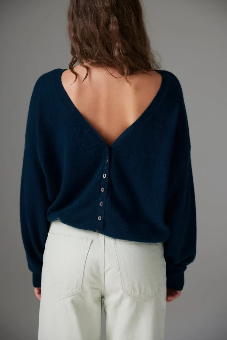 Barbara Button Back Kaschmir-Pullover