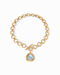 Barcelona Statement-Halskette mit irisierendem blauem Chalcedon