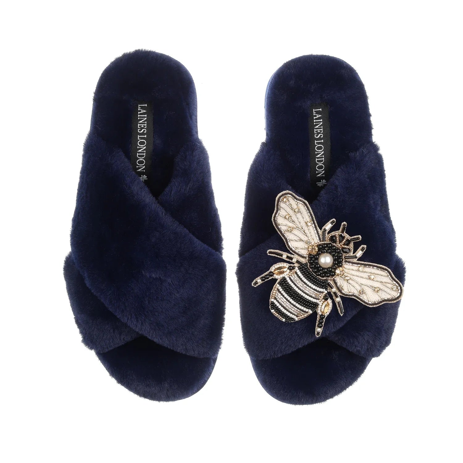 Cream Bee Slippers (Bienenpantoffeln)