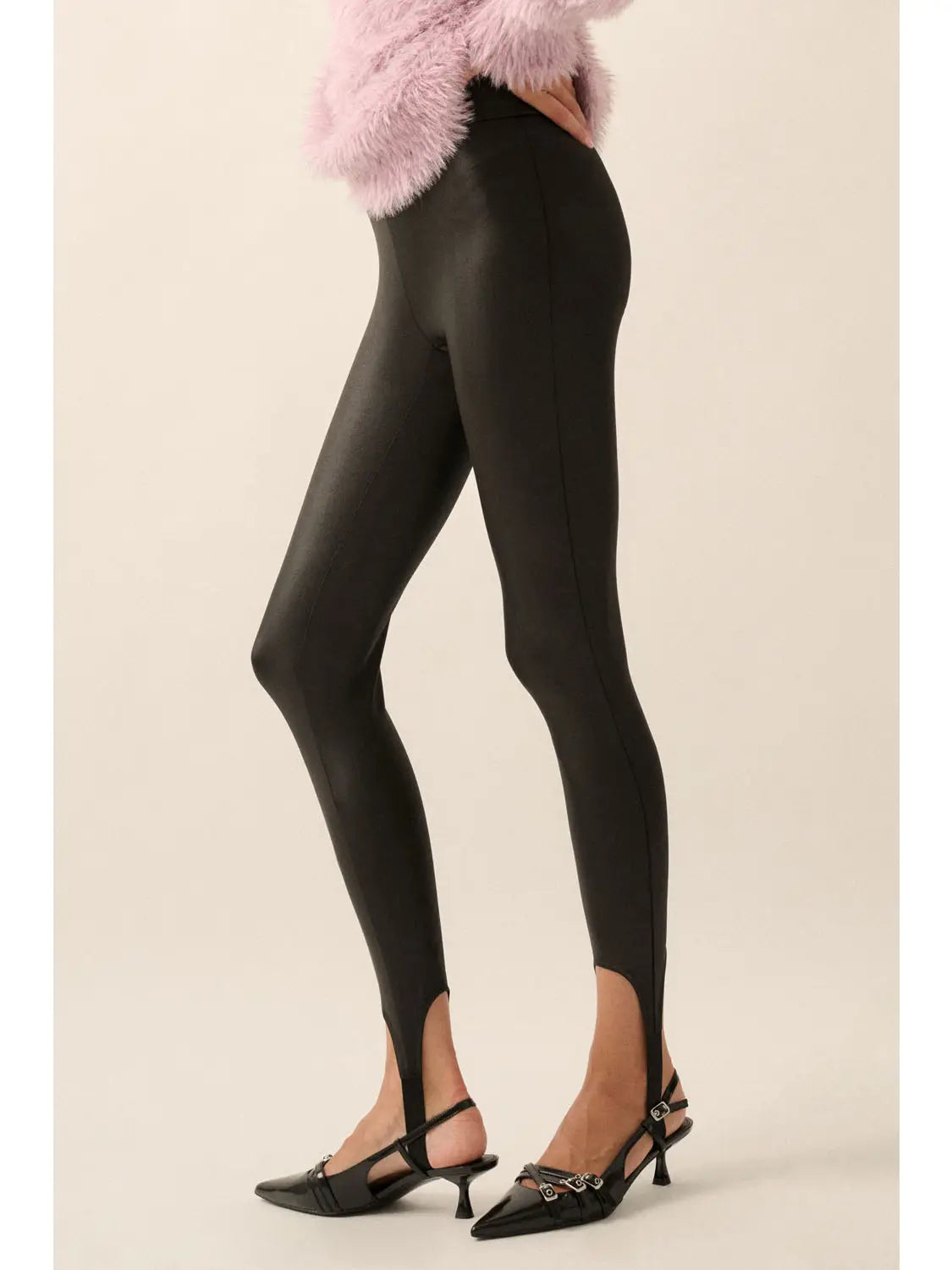 Sleek It Up Liquid Leather Stirrup Leggings