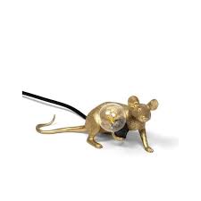 Goldplattierte Maus Resin Nachtlicht-Set von 3