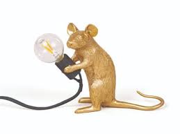 Goldplattierte Maus Resin Nachtlicht-Set von 3