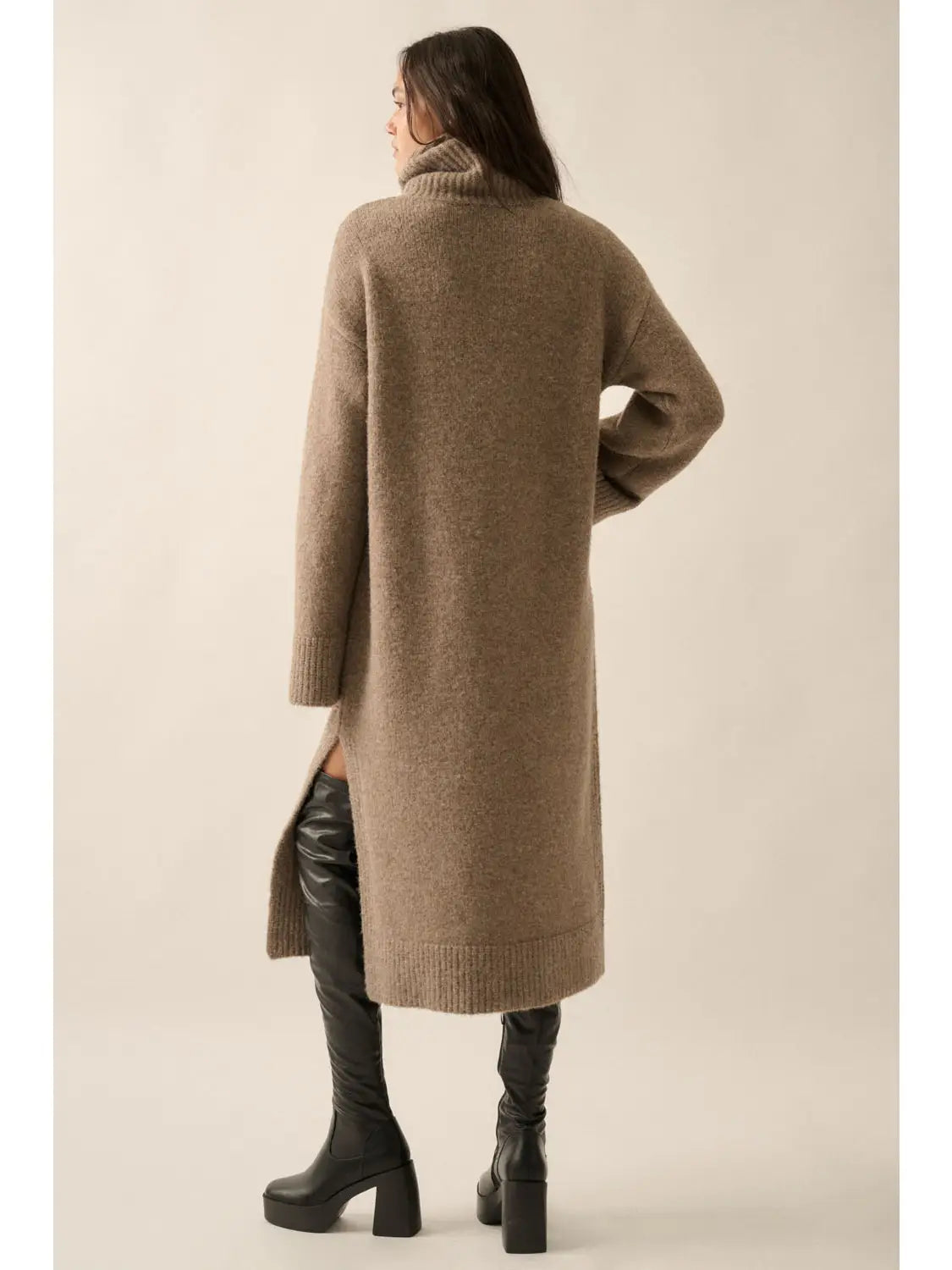 Midi-Pulloverkleid mit Rundhalsausschnitt