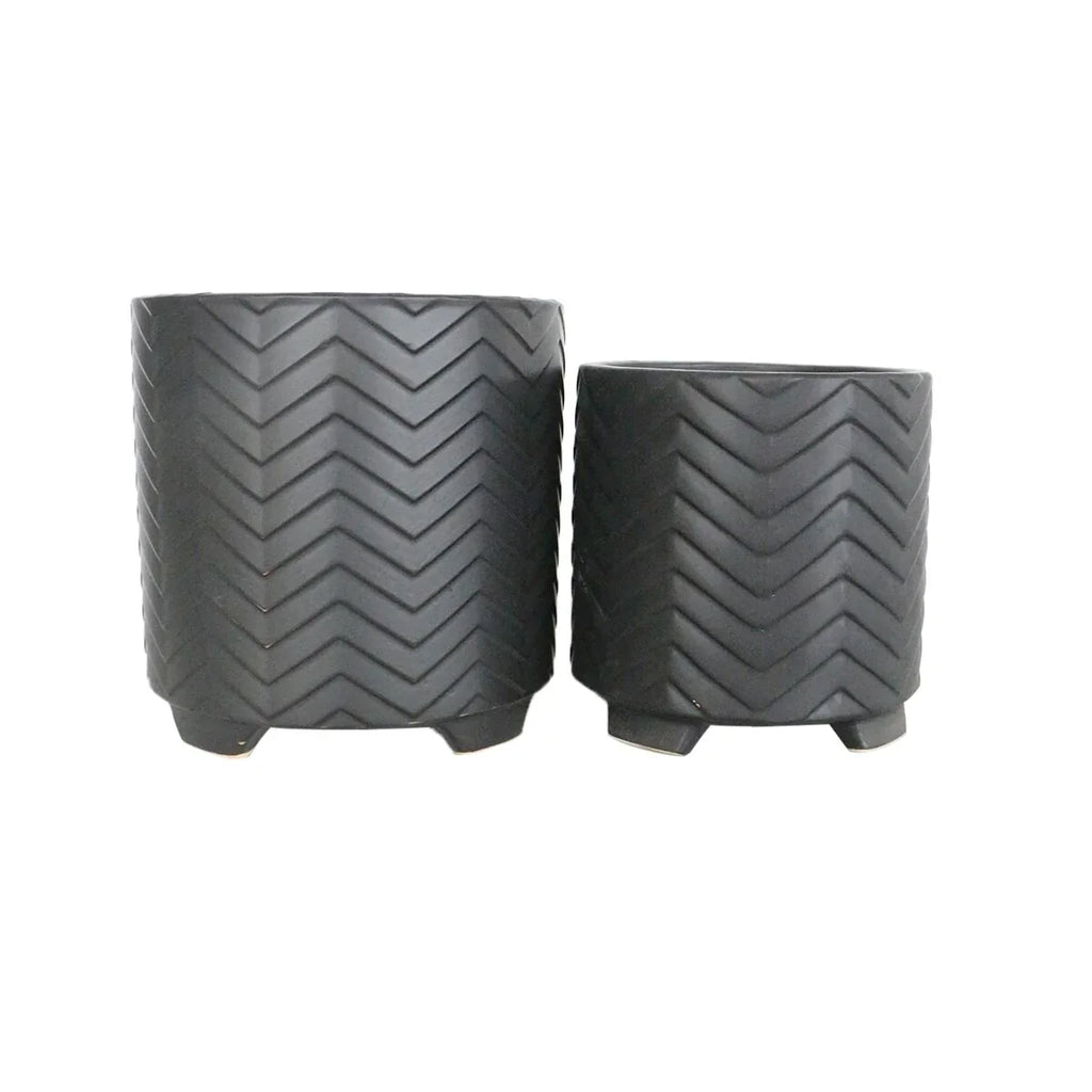 Chevron Matte Schwarzfußpflanzer 8x8