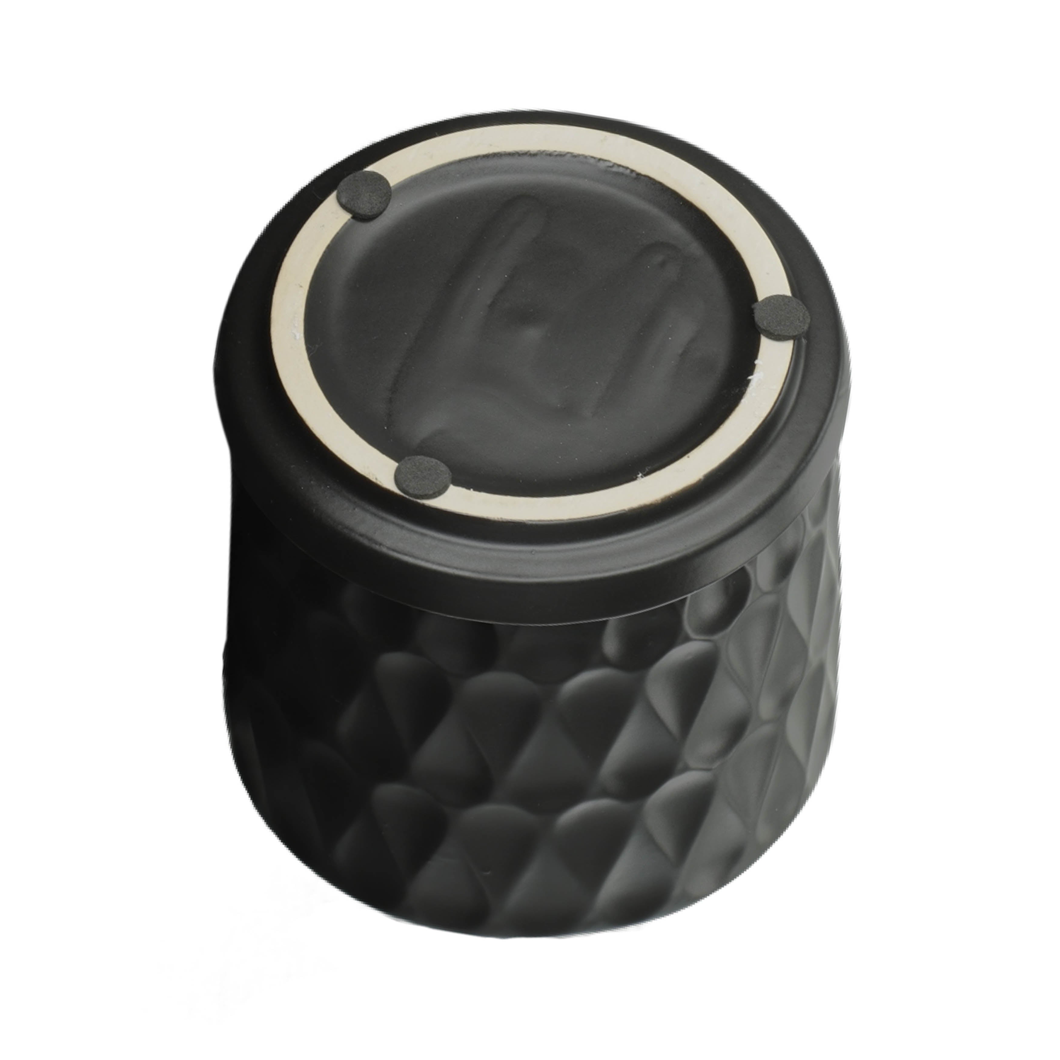 Teardrop Matte Black Planters W / Saucer 6x6