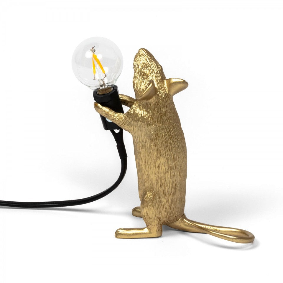 Goldplattierte Maus Resin Nachtlicht-Set von 3