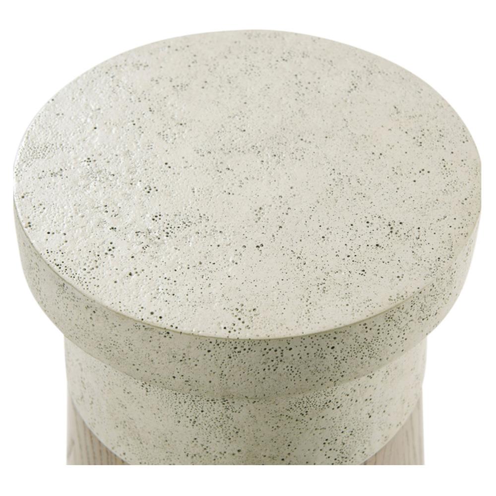Catalina Grey Faux Stone Dune Brown Oak Accent Table - Klein