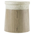 Catalina Grey Faux Stone Dune Brown Oak Accent Table - Groß