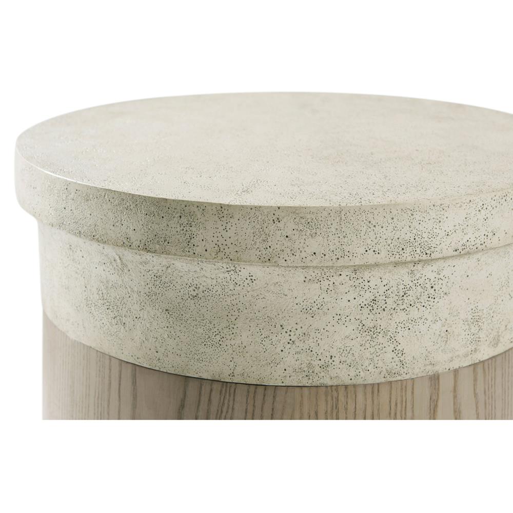 Catalina Grey Faux Stone Dune Brown Oak Accent Table - Groß