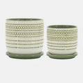 Olive & Cream Planter mit Untersetzer 6x6